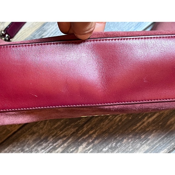 Coach plum leather hobo - Gem Coach Chelsea Hobo Plum Burgandy Suede Leather Snakeskin Shoulder Bag 35984 RARE
